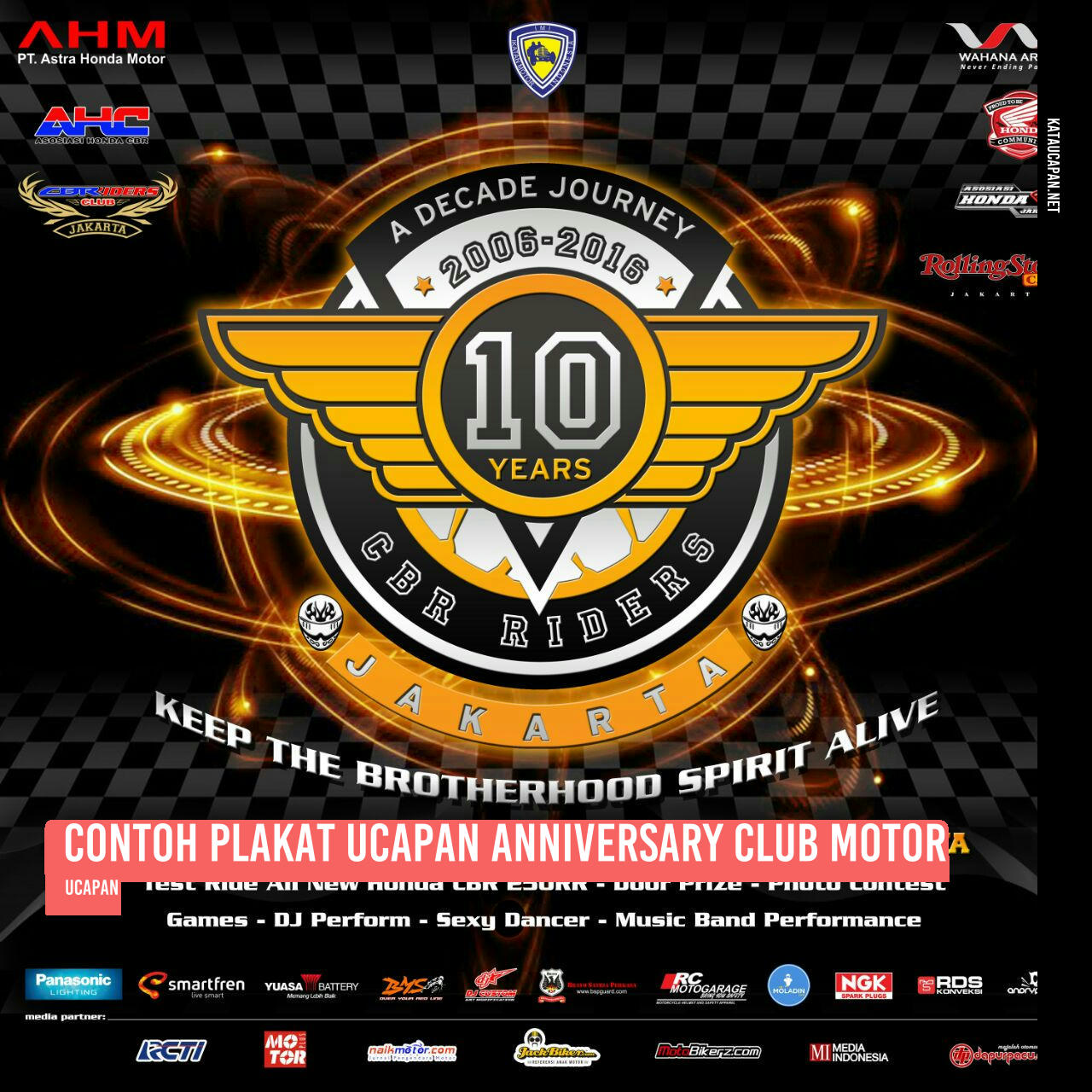 Contoh Plakat Ucapan Anniversary Club Motor